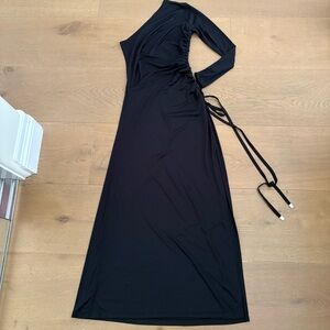 Robert Rodriguez Black One-Shoulder Dress